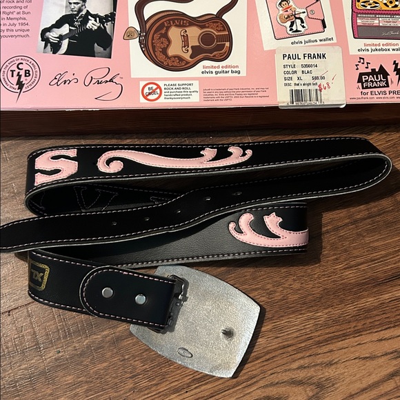 Paul Frank rare Elvis Presley Black and Pink Belt